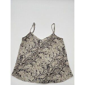 Reformation Snake Print Cami Tank Top in Beige and Black